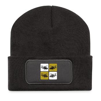 Army Hubschrauber – Militär - Recycelte Patch Beanie - Dunkelgrau - Vorne