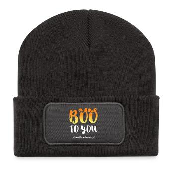 Boo to You Halloween Holiday - Recycled Patch Beanie - dark grey - Front