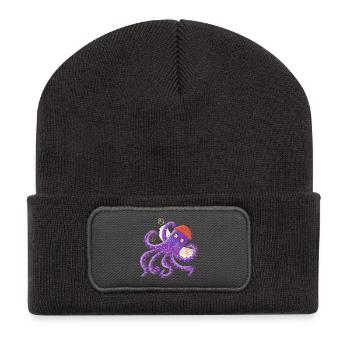 Peace octopus Sepp swims for peace - Recycled Patch Beanie - dark grey - Front