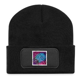 Abstrakte Kunst - Recycelte Patch Beanie - Schwarz - Vorne