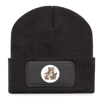 Hyena Family - Recycled Patch Beanie - dark grey - Front