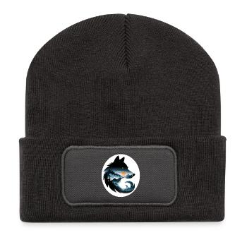 Wolf Landscape - Recycled Patch Beanie - dark grey - Front