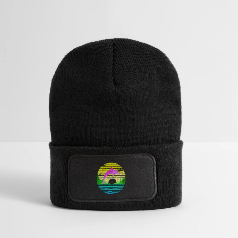 Springender Delfin 2 Recycelte Patch Beanie