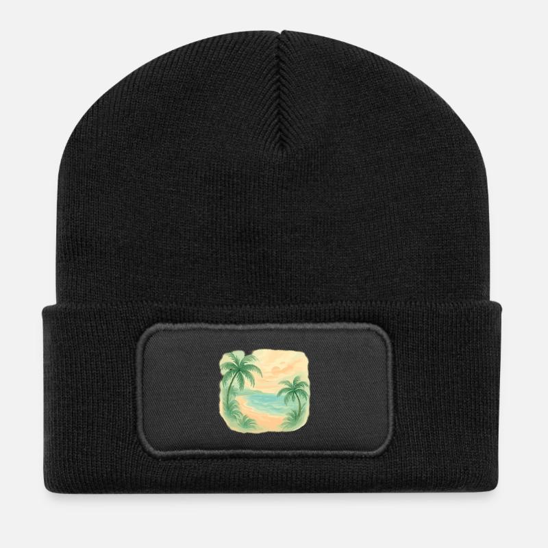 Magie de la plage tropicale - Beanie recyclé à patch - noir