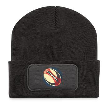 Graphique du ballon de rugby - Beanie recyclé à patch - charbon - Devant