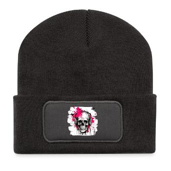 Totenschädel Tattoo Heavy Metal Rocker - Recycelte Patch Beanie - Dunkelgrau - Vorne
