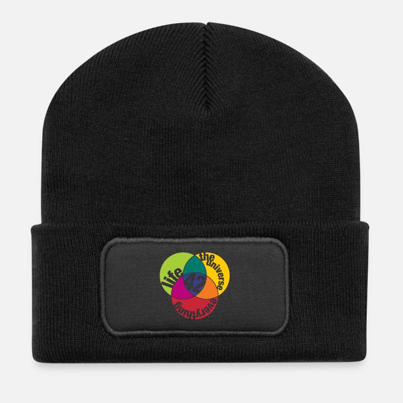 La vie, l’univers et tout - Beanie recyclé à patch - noir