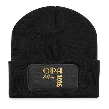 Schriftzug OPA 2026 - Recycelte Patch Beanie - Schwarz - Vorne