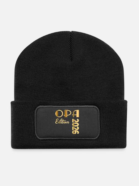 Schriftzug OPA 2026 - Recycelte Patch Beanie - Schwarz