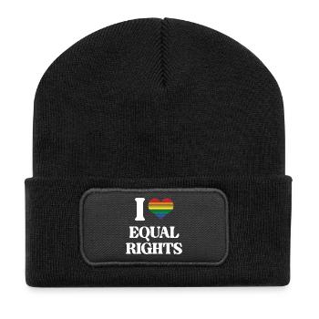 LGBTQ Pride Month - I Love Equal Rights - Recycled Patch Beanie - black - Front