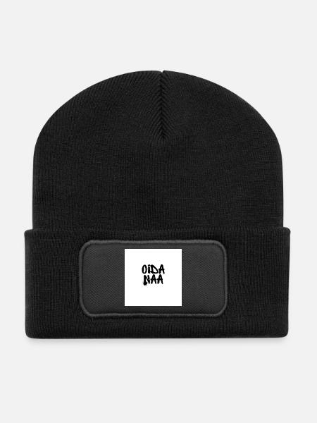 Oida Naa - Wiener Sprüche - Recycelte Patch Beanie - Schwarz