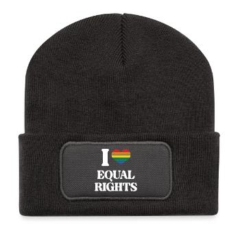 LGBTQ Pride Month - I Love Equal Rights - Recycled Patch Beanie - dark grey - Front
