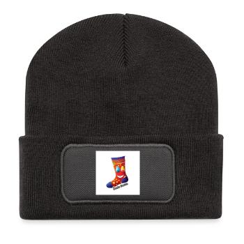 oole Socke | Fröhliches Design mit einem Lächeln - Recycelte Patch Beanie - Dunkelgrau - Vorne