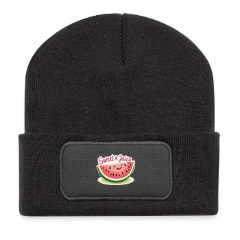 Süße saftige Frucht-Vibes - Recycelte Patch Beanie - Dunkelgrau - Vorne