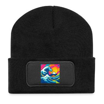 The (almost) wise wave - Recycled Patch Beanie - black - Front