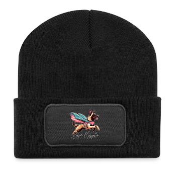 Super Mali Berger Belge Cape Cadeau - Beanie recyclé à patch - noir - Devant