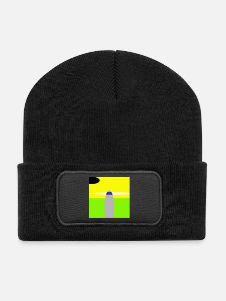 Space Landscape - Recycled Patch Beanie - black