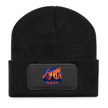 Belgrade Capital Serbia Silhouette Gift - Recycled Patch Beanie - black - Front