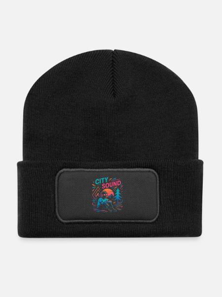 CITY SOUND - Recycled Patch Beanie - black