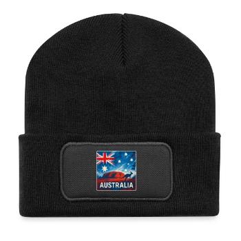 Australia Outback Design - Recycled Patch Beanie - black - Front