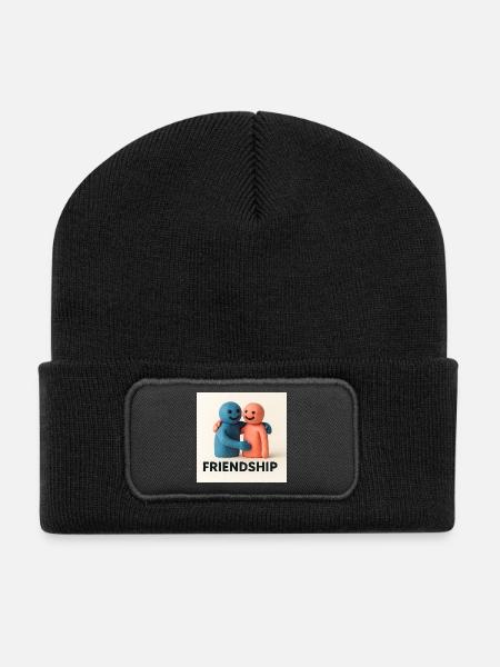 Endearing Friendship Clay Figures - Recycled Patch Beanie - black