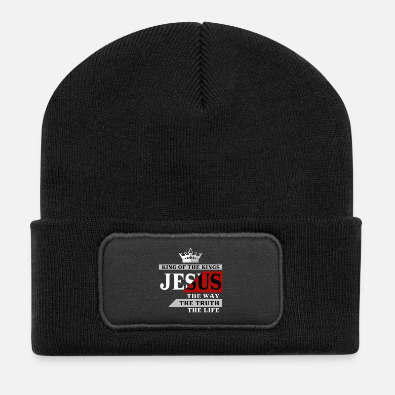 Jésus le roi - Beanie recyclé à patch - noir