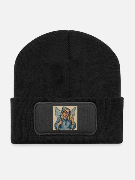 Pato the Fairy - Recycled Patch Beanie - black