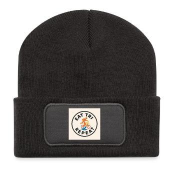 MANGER TRI RÉPÉTER - Beanie recyclé à patch - charbon - Devant