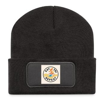 MANGER TRI RÉPÉTER - Beanie recyclé à patch - charbon - Devant