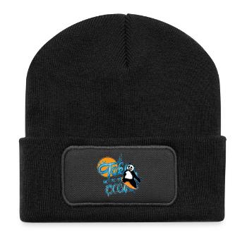 Panda Surfer – Emmenez-moi à l’océan - Beanie recyclé à patch - noir - Devant