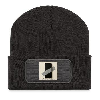 Silent Mobile Art Print - Recycled Patch Beanie - dark grey - Front