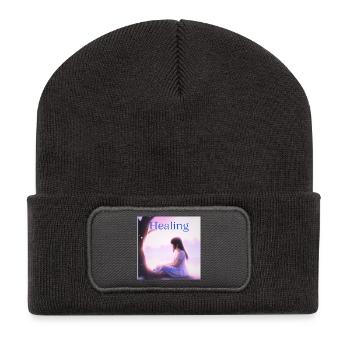 Heilung im Gange – Quiet Strength Editi - Recycelte Patch Beanie - Dunkelgrau - Vorne