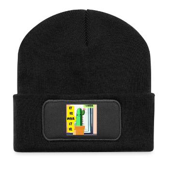 It Is What It Is. I Guess. – Moody Cactus Edition - Recycled Patch Beanie - black - Front