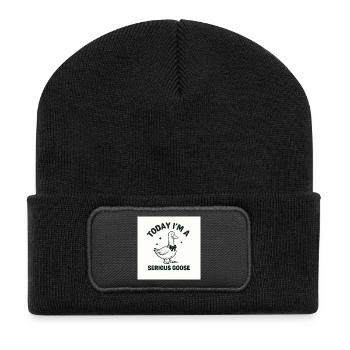 Oie sérieuse - Beanie recyclé à patch - noir - Devant