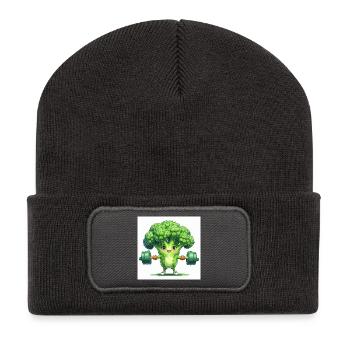 Brocoli fitness avec force musculaire - Beanie recyclé à patch - charbon - Devant