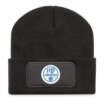 Karpathos Love  - das beliebte Motive - Recycelte Patch Beanie - Dunkelgrau - Vorne