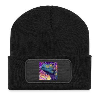 Raptor Rave - Recycelte Patch Beanie - Schwarz - Vorne