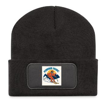 Powder Panic Retro Ski - Recycled Patch Beanie - dark grey - Front