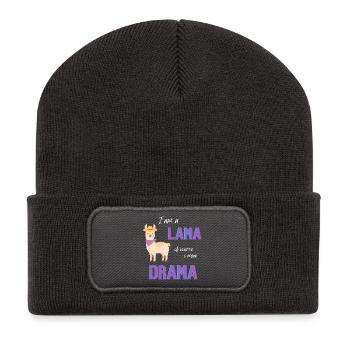 Lama mit Hut Spruch T-Shirt - Recycelte Patch Beanie - Dunkelgrau - Vorne