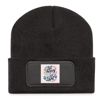 Fitness Lifestyle Saying - Recycled Patch Beanie - dark grey - Front