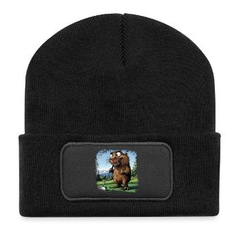 Golfeur Marmotte - Beanie recyclé à patch - noir - Devant