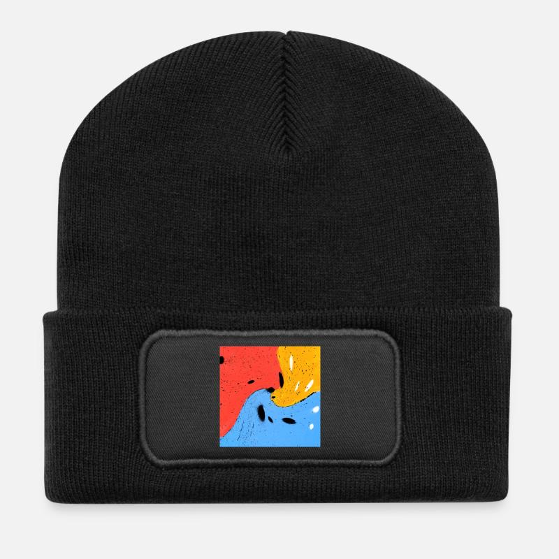 Des couleurs folles - Beanie recyclé à patch - noir