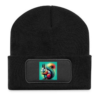 écureuil - Beanie recyclé à patch - noir - Devant