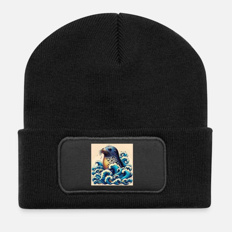 Siegel - Recycelte Patch Beanie - Schwarz