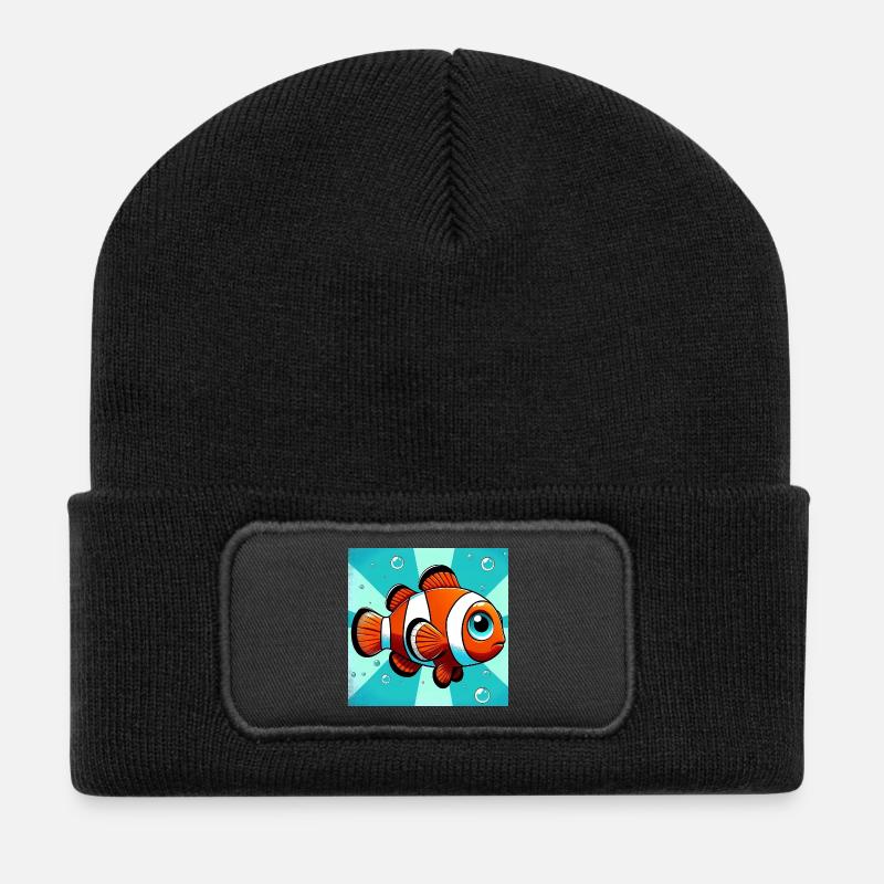 Clownfisch - Recycelte Patch Beanie - Schwarz