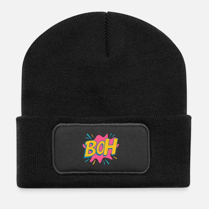 Dunno - Recycelte Patch Beanie - Schwarz