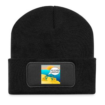SCHNECKEN SONNENUNTERGANG STRAND - Recycelte Patch Beanie - Schwarz - Vorne