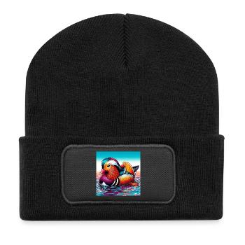 Canard mandarin - Beanie recyclé à patch - noir - Devant