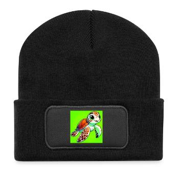 turtle - Recycled Patch Beanie - black - Front