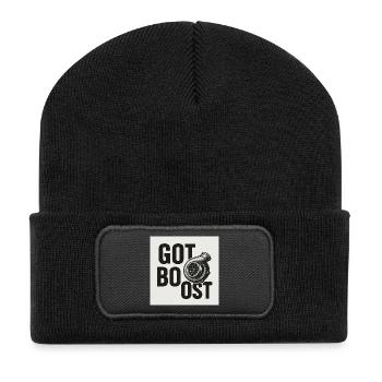 Motorsport Turbo Lettering Design - Recycled Patch Beanie - black - Front